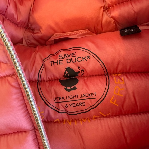 Save the Duck Kids' Iris Shiny Puffer Jacket Size 6 - Picture 4 of 4